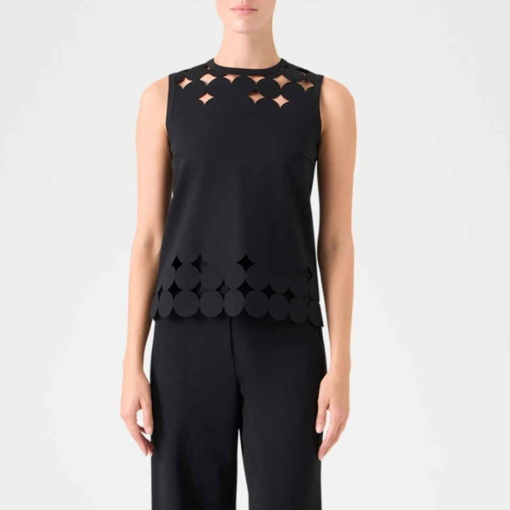 Akris Cut-Out Polka Dot Top